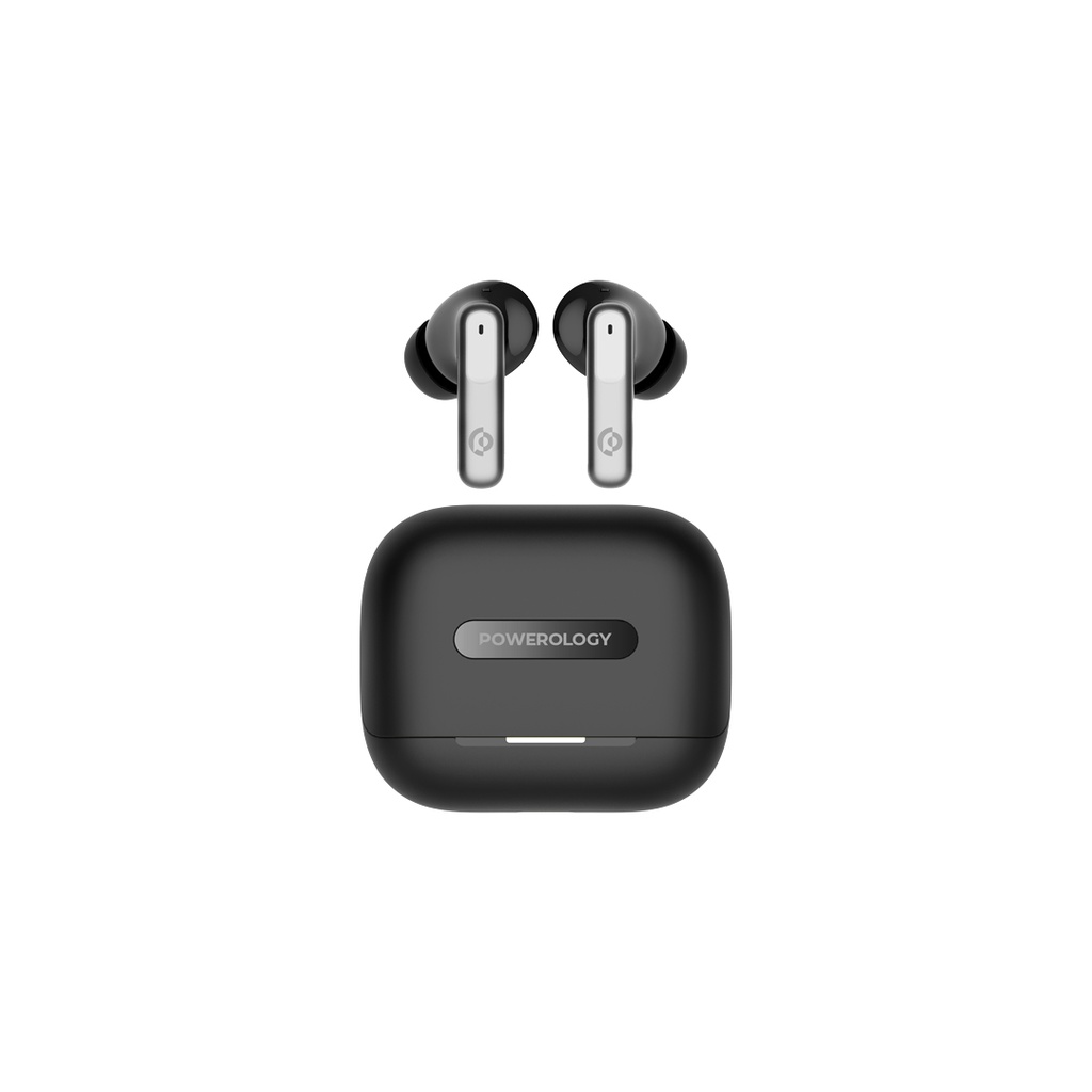 POWEROLOGY 6 MIC HYBRID ANC + ENC TRUE WIRELESS BUDS BLACK PWLAU010-BK thumbnail 2