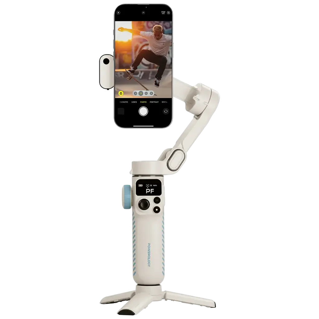 POWEROLOGY MAGWAVE 3-AXIS MAGNETIC SMART PHONE GIMBAL WHITE PWSMP2WH thumbnail 2