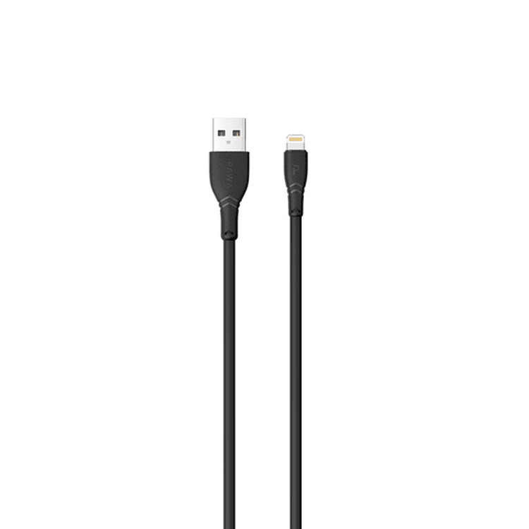 PAWA 2.4A QUICK CHARGING 1.2M DATA CABLE LIGHTNING BLACK PW-12PVCATOL-BK thumbnail 2