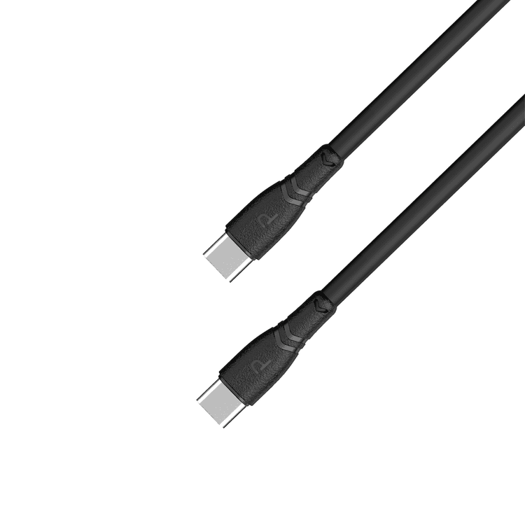 PAWA PVC 60W QUICK CHARGING DATA CABLE USB C TO TYPE C 2M BLACK PW-2PVCCTOC-BK thumbnail 2