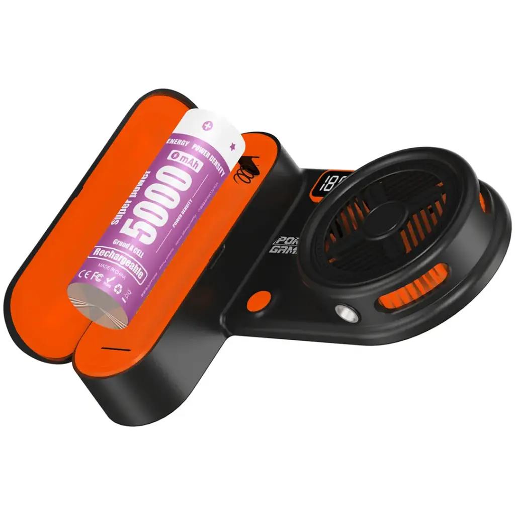 PORODO GAMING ARCTICCHILL MAGNETIC PHONE COOLER WITH ULTRA QUIET FAN BLACK/ORANGE PDXMPCBKOG thumbnail 2