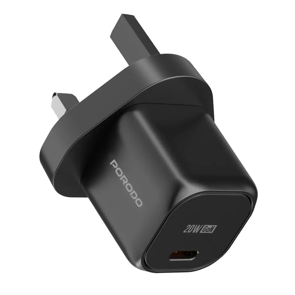 PORODO USB C POWER DELIVERY WALL CHARGER BLACK PD-FWC027-BK thumbnail 2