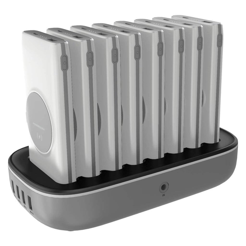 POWEROLOGY 8 IN 1 10000 MAH PD20W POWERBANK STATION BUILT IN CABLE WITH LIGHTNING AND TYPE C WHITE PPBCHA1081-WH thumbnail 2