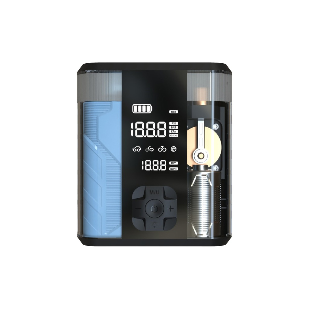 POWEROLOGY 8800MAH JUMP START AIR COMPRESSOR PP047 BLACK PPBCHA47-TP thumbnail 2