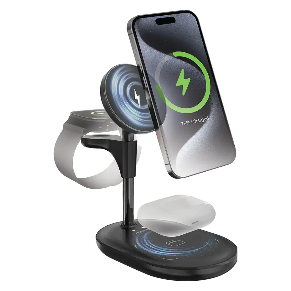 POWEROLOGY FLOREA WIRELESS CHARGING STAND BLACK PWK3000BK thumbnail 2