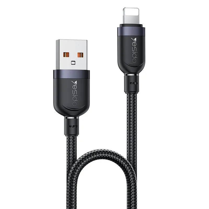 YESIDO 12W USB-A TO LIGHTNING CABLE 1.2M BLACK CA132L thumbnail 2