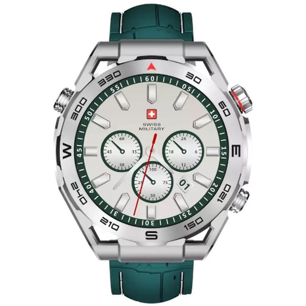 SWISS MILITARY DOM 3 WATCH WITH SILICONE STRAP GREEN SM-W-DOM3-SIF-GRNSIST-2PRESTP thumbnail 2
