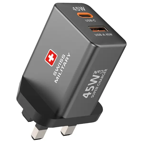 SWISS MILITARY 45W GAN SUPER CHARGER GRAY SM-GANPOWER45W-1C1A-GRY thumbnail 2