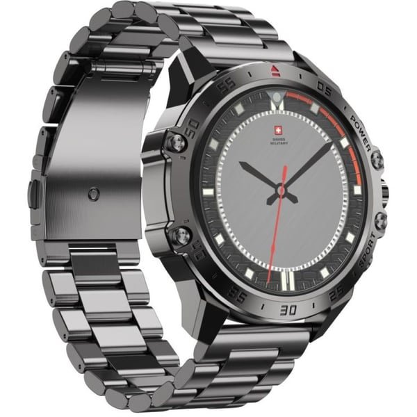 SWISS MILITARY DOM 5 WATCH WITH METAL STRAP GUN STAINLEESS STEEL BLACK SM-WCH-DOM5-GUNMETSTS thumbnail 2