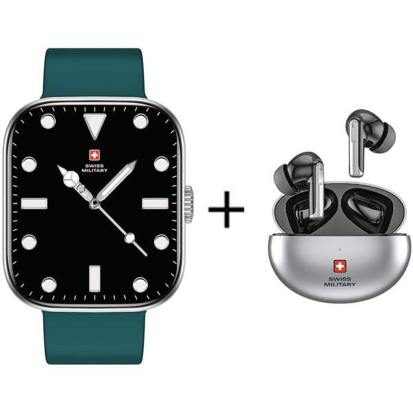 SWISS MILITARY ALPS 4 SMART WATCH GREEN WITH SWISS MILITARY VICTOR 3 BUDS thumbnail 2