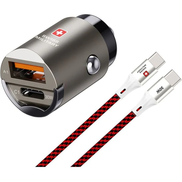 SWISS MILITARY CAR DRIVE 30W SUPER FAST CHARGER WITH USB C TO USB C CABLE SM-CC-30WPD-1C1A-CABLE thumbnail 2