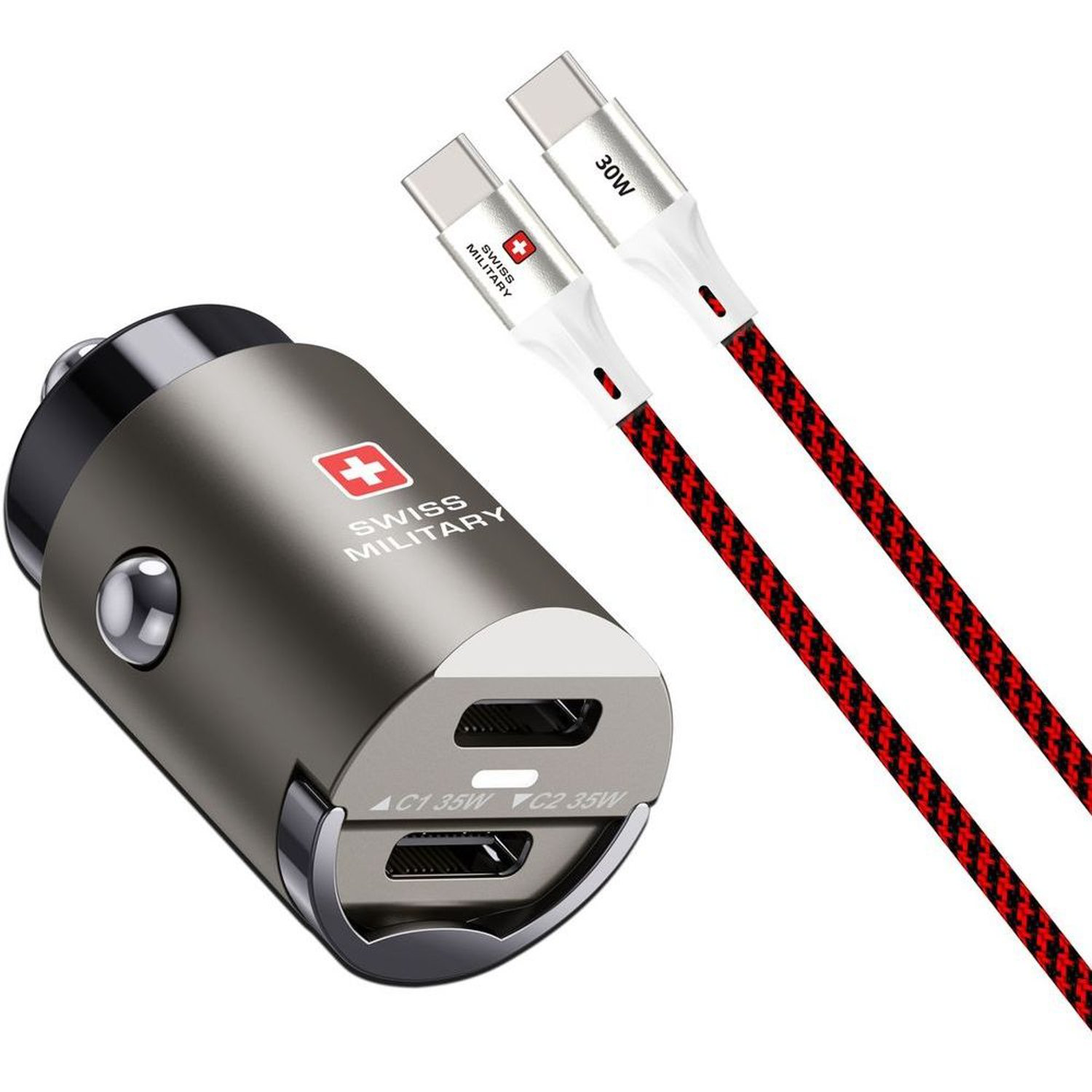 SWISS MILITARY CAR DRIVE 35W SUPER FAST CHARGER WITH USB C TO USB C CABLE SM-CC-35WPD-2C-CABLE thumbnail 2