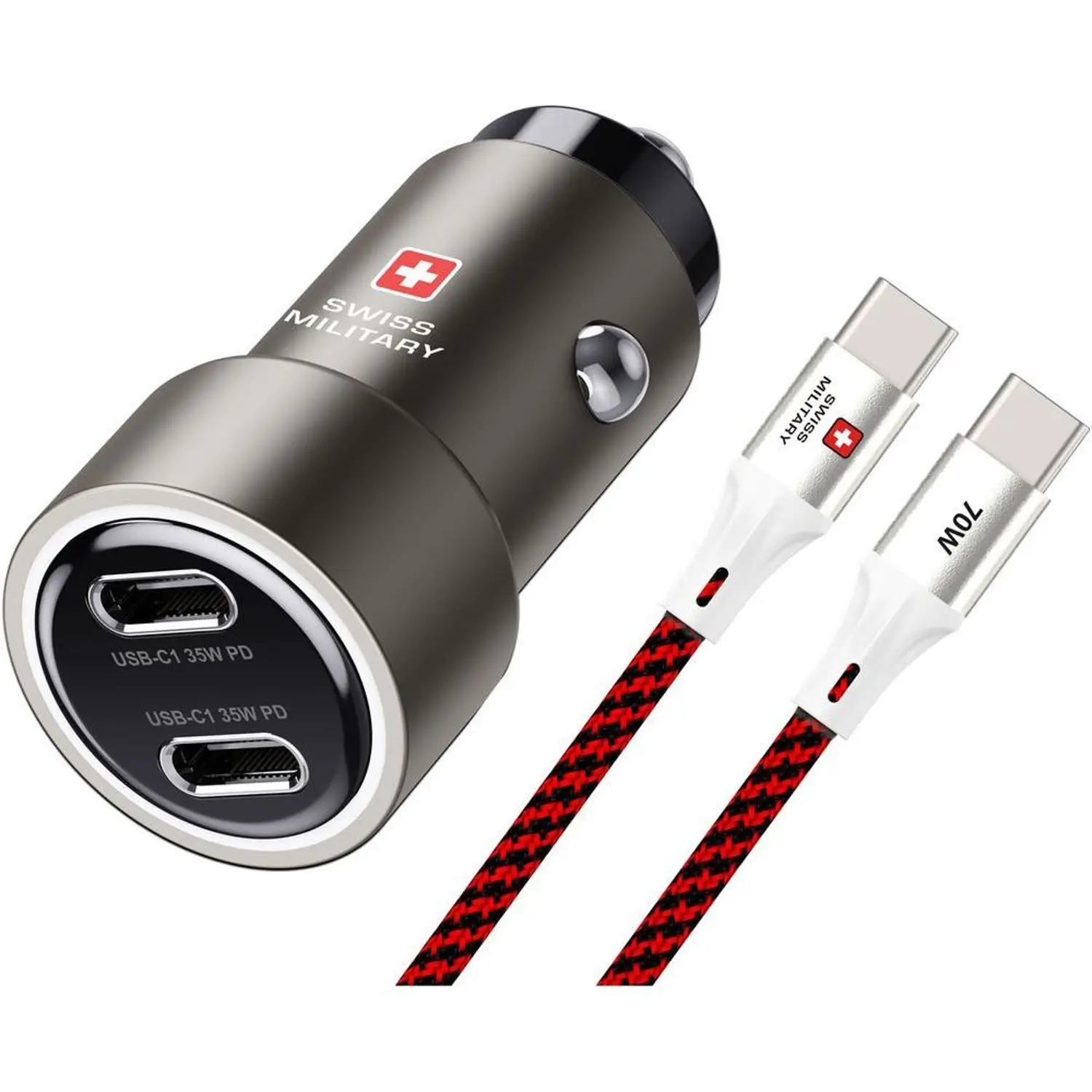 SWISS MILITARY CAR DRIVE 70W SUPER FAST CHARGER WITH USB-C TO USB CABLE thumbnail 2
