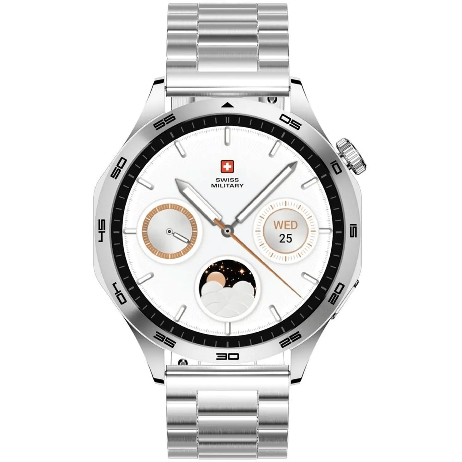 SWISS MILITARY SWISS INTERNATIONAL SMART WATCH SILVER METAL STRAP SM-WCH-INT-SILFSILMS thumbnail 2