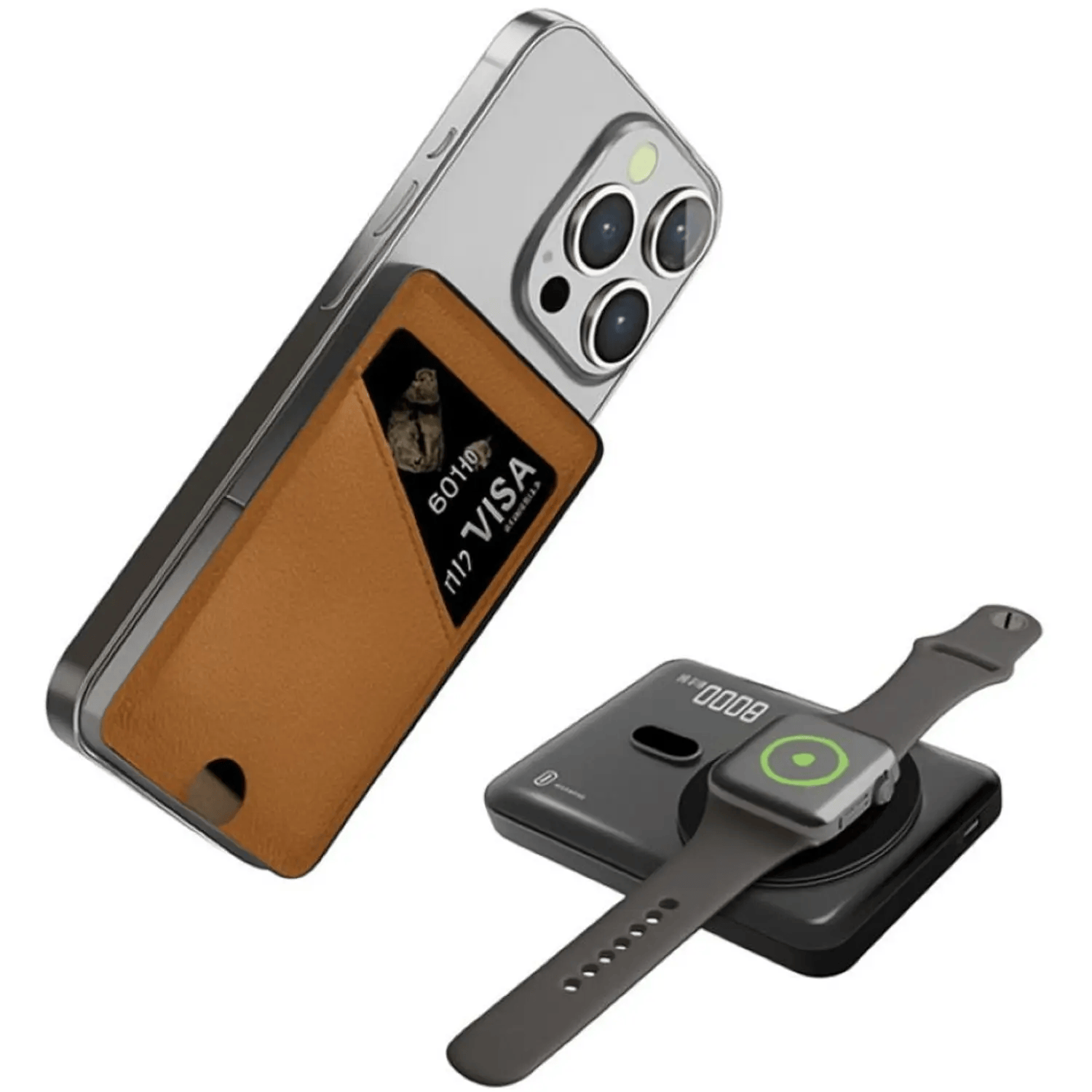 SWISS MILITARY 5000MAH 3 IN 1 WIRELESS MAGNETICS CHARGING STANG PORTABLE POWER BANK-BROWN thumbnail 2