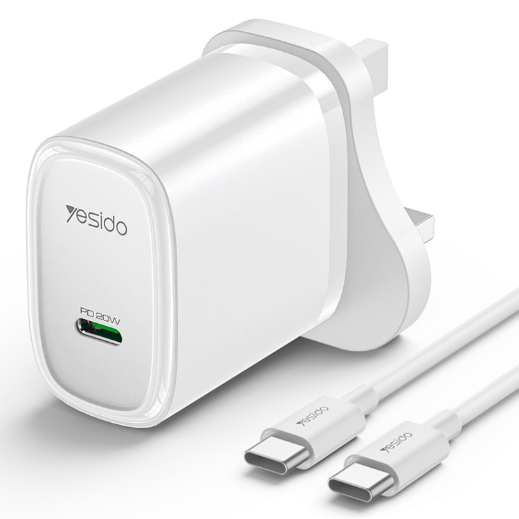 YESIDO 20W USB-C FAST CHARGER WHITE YC76C thumbnail 2