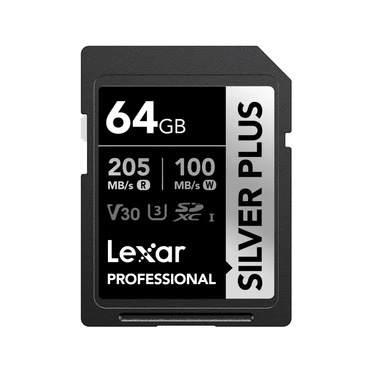 LEXAR PROFESSIONAL SILVER PLUS SDXC UHS-I CARDS 205MBPS-64GB LSDSIPL064G-BNNNG thumbnail 2