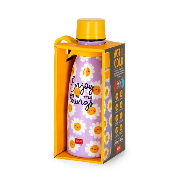 LEGAMI HOT AND COLD VACCUM BOTTLES ENJOY THE LITTLE THINGS 300ML YELLOW thumbnail 2
