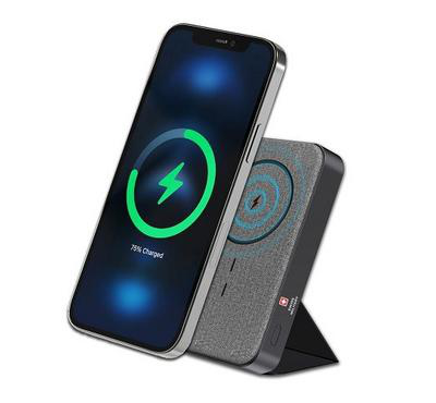 SWISS MILITARY 10000MAH PORTABLE POWERBANK WIRELESS MAGNETIC CHARGING  STAND GRAY SM-PB-10K-MAGCHARGE-STAND-GRY thumbnail 2