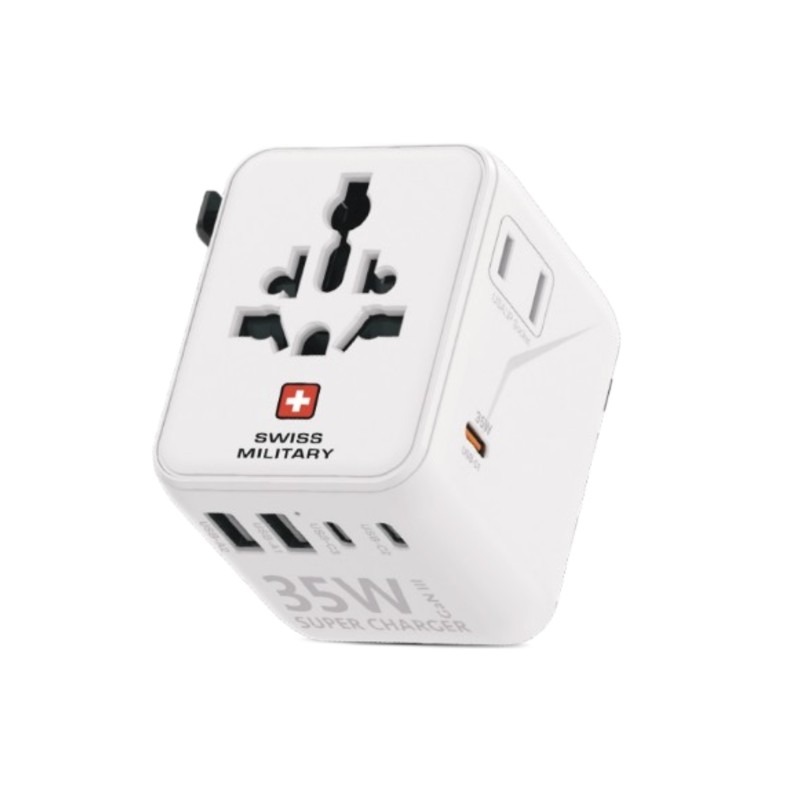 SWISS MILITARY 35W TRAVEL ADAPTER GAN II SUPER CHARGER WHITE SM-TC-35W-GAN-WLD-WHITE thumbnail 2