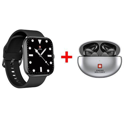 SWISS MILITARY ALPS 4 SMART WATCH BLACK WITH SWISS MILITARY VICTOR 3 BUDS thumbnail 2