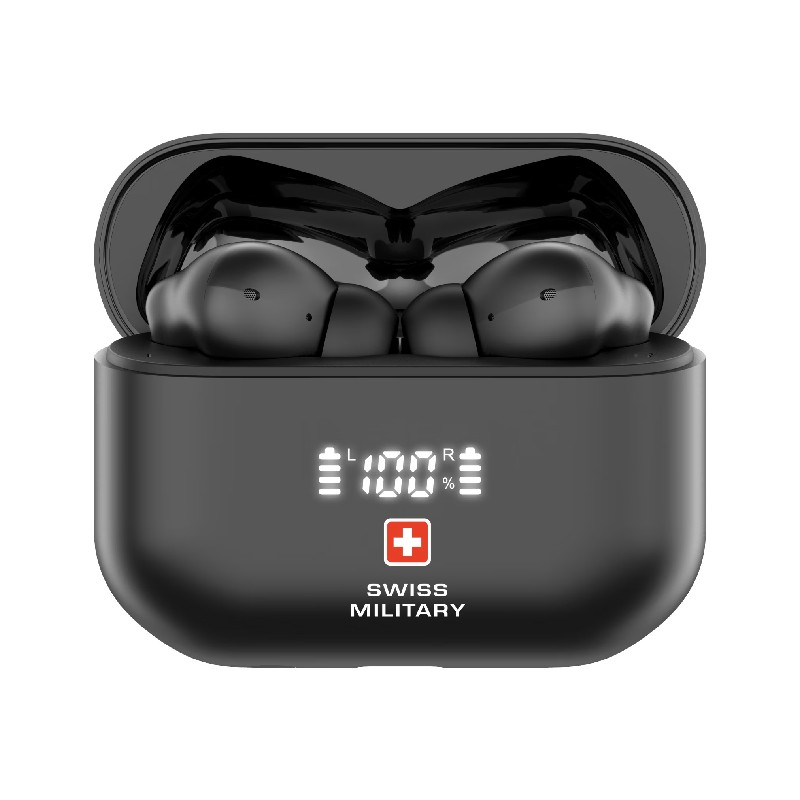 SWISS MILITARY VICTOR 7 ACTIVE NOISE CANCELLATION EARBUDS BLACK SM-TWS-VICTOR7-4MIC-ANC-LED-BK thumbnail 2