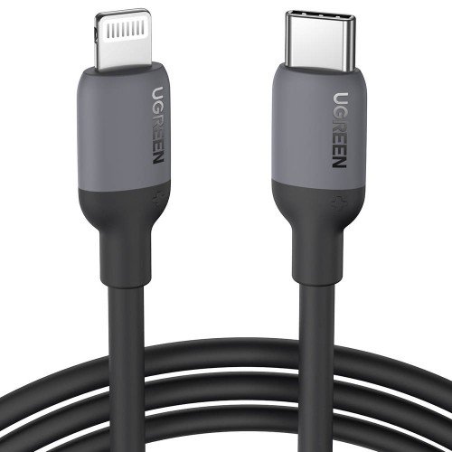 UGREEN USB-C TO LIGHTNING SILICONE CABLE 1M BLACK 20304 thumbnail 2