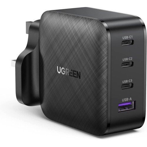 UGREEN PD 4 PORT FAST WALL CHARGER 65W GANX (3CIA) BLACK 70819 thumbnail 2