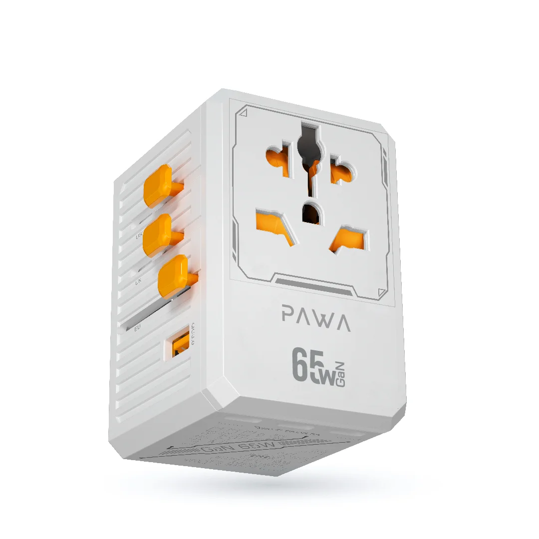 PAWA UNIVERSAL GAN 65W TRAVEL ADAPTER WHITE PW-TCUTA65W-WH thumbnail 2