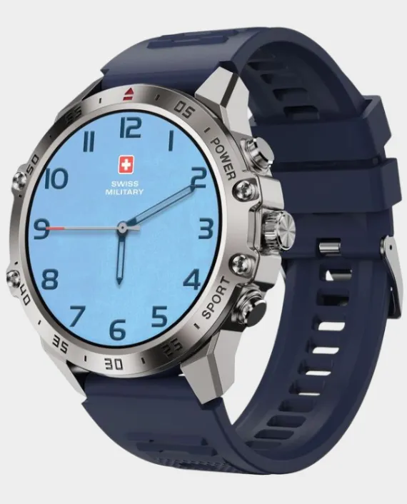 SWISS MILITARY DOM 5 WATCH WITH SILICONE STRAP BLUE SM-WCH-DOM5-SILFBLUSIS thumbnail 2