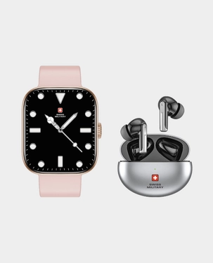 SWISS MILITARY ALPS 4 SMART WATCH ROSE GOLD WITH SWISS MILITARY VICTOR 3 BUDS thumbnail 2