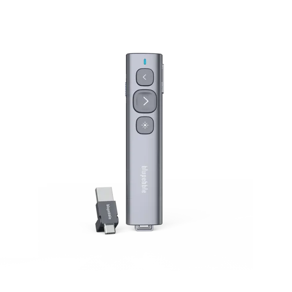BLUPEBBLE WAND REMOTE BT PRESENTER WITH USB A & USB C RECEIVER GREY BP-WANDBT-GY thumbnail 2