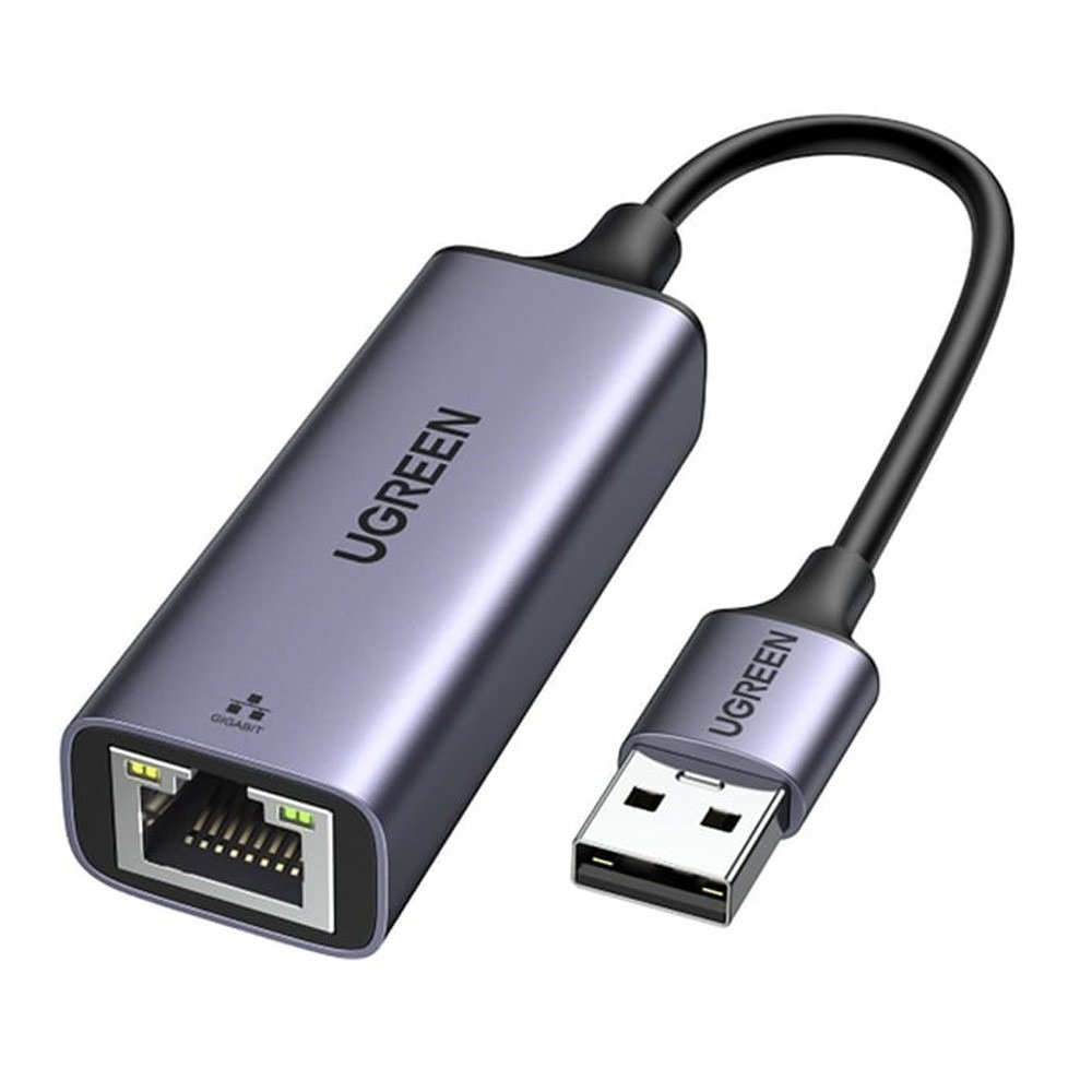 UGREEN USB TO RJ45 ETHERNET ADAPTER ALUMINUM CASE SPACE GRAY 50922 thumbnail 2