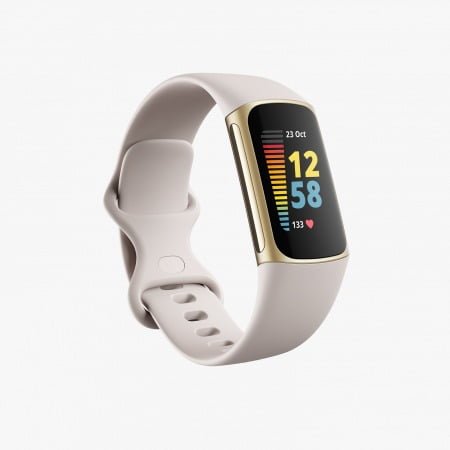 FITBIT CHARGE 5 LUNAR WHITE/SOFT GOLD STAINLESS STEEL FB421GLWT thumbnail 2