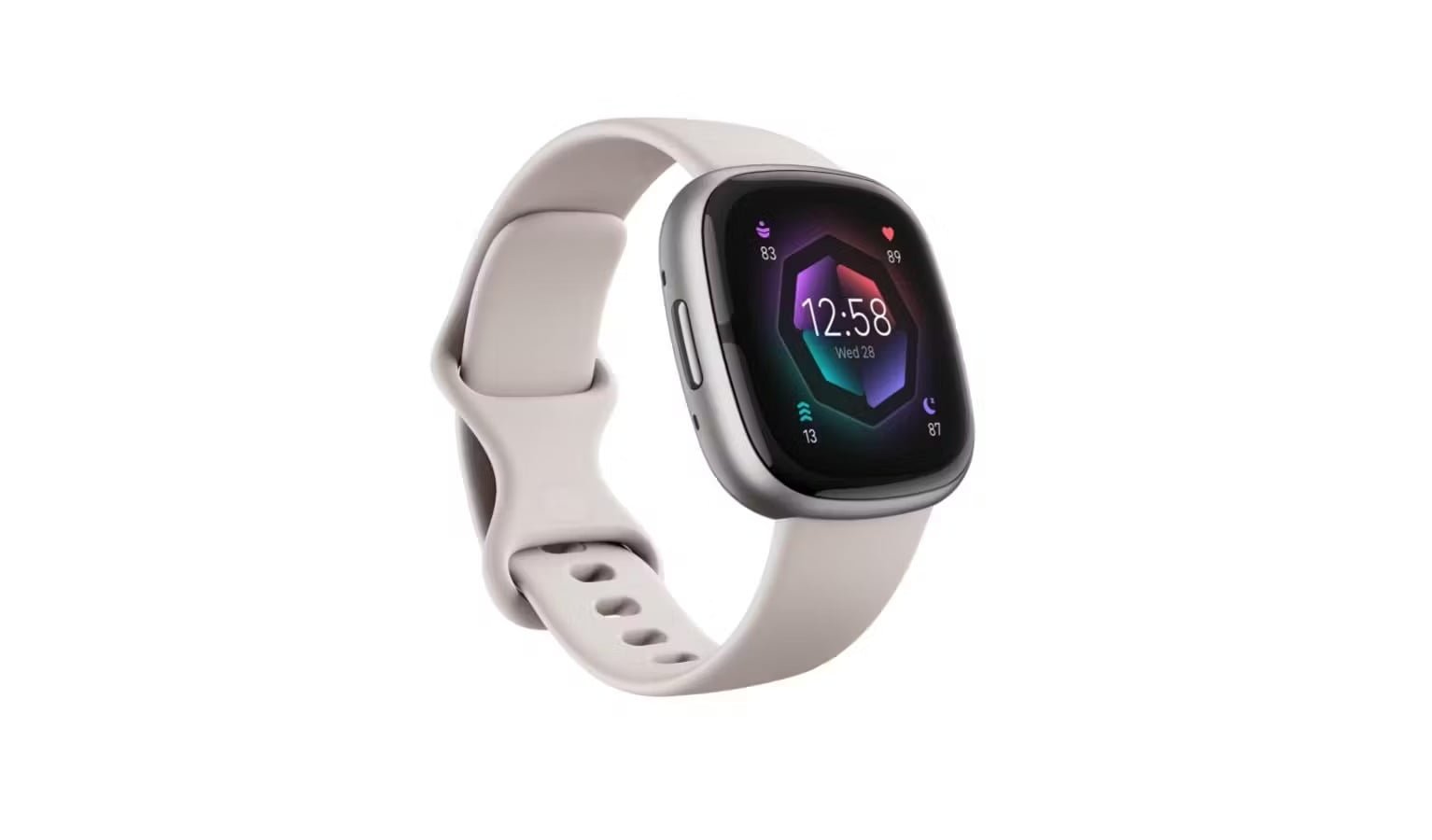FITBIT SENSE 2 SMART WATCH LUNAR WHITE/PLATINUM FB521SRWT thumbnail 2