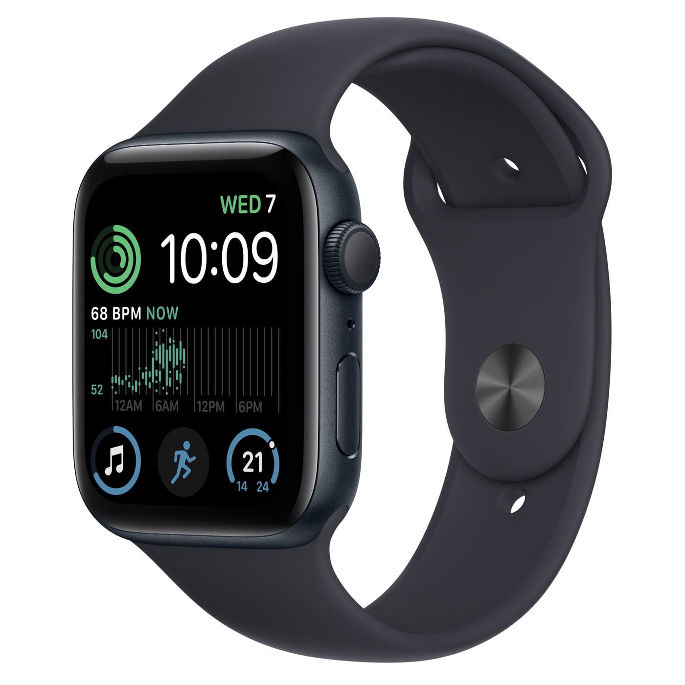 APPLE WATCH SE GPS 44MM SPACE GRAY ALUMINIUM WITH MIDNIGHT SPORT BAND MKQ63 thumbnail 2