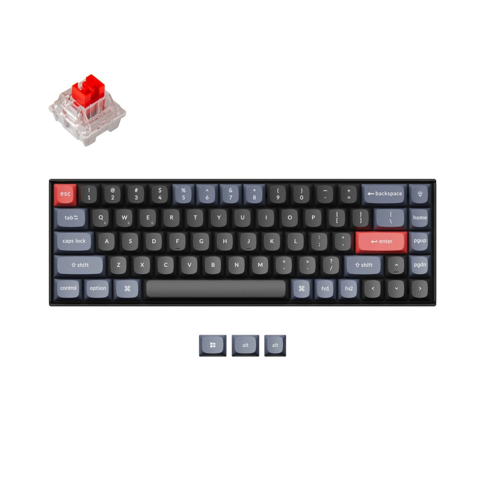KEYCHRON K6 PRO 68 KEY ALUMINUM FRAME  KEYCHRON K PRO MECHANICAL KEYBOARD RGB RED SWITCHES K6P-G1 thumbnail 2