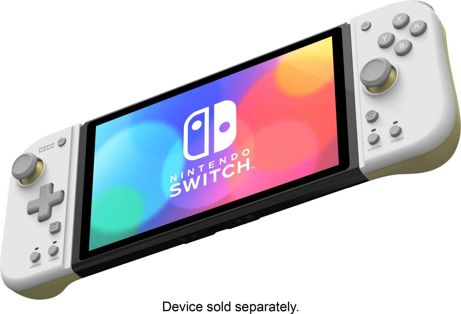 NINTENDO SWITCH HORI SPLIT PAD COMPACT LIGHT GRAY AND YELLOW NSW-373U thumbnail 2