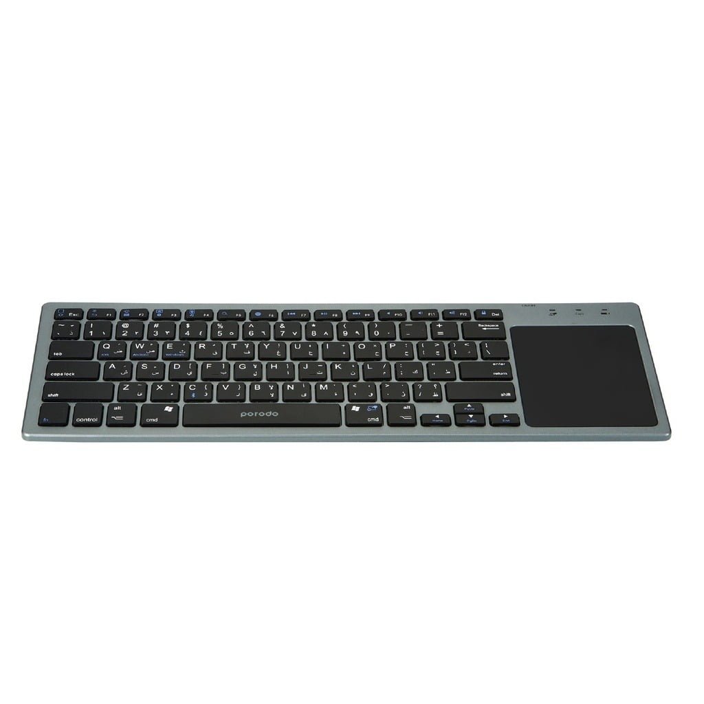 PORODO WIRELESS ULTRA SLIM BLUETOOTH KEYBOARD WITH TOUCH PAD GRAY PDWKBTP-GY thumbnail 2
