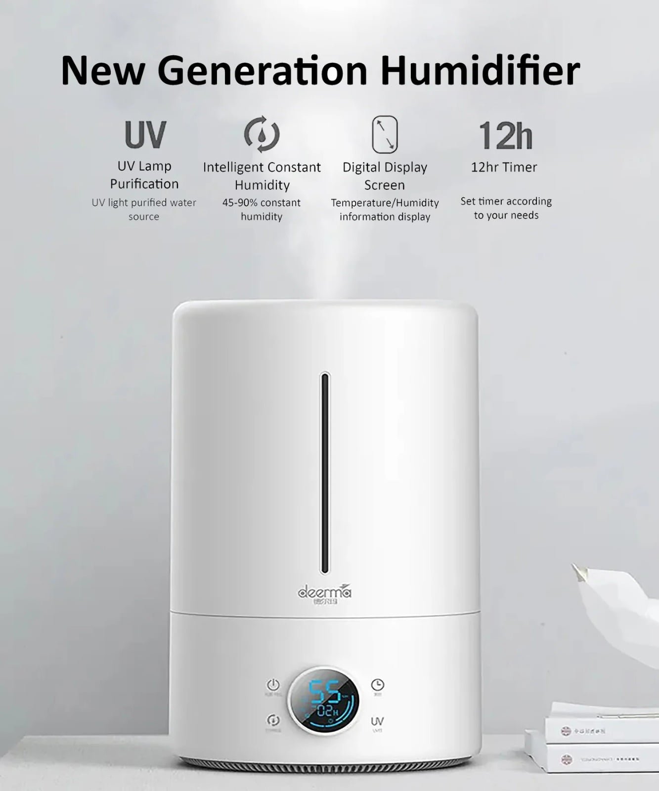 DEERMA AIR HUMIDIFIER MUTE ULTRASONIC AROMA DIFFUSER F628S thumbnail 2