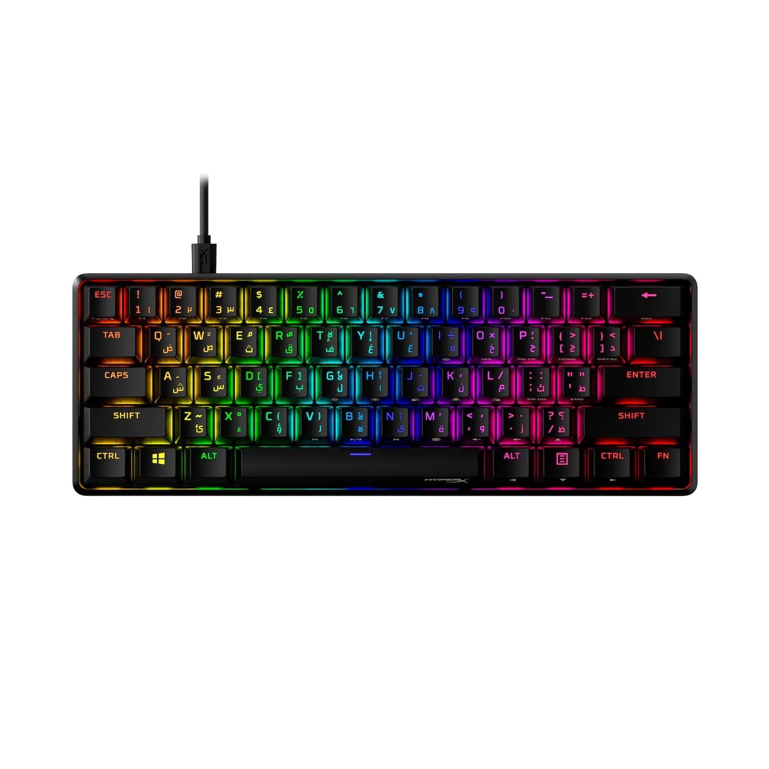 HYPERX ALLOY ORIGINS 60 PETITE FORM FACTOR KEYBOARD AQUA TACTILE ENGLISH HKBO1S-AB-US/G thumbnail 2