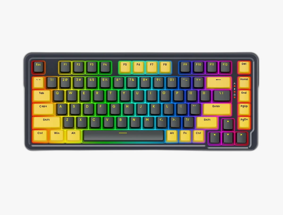 REDRAGON 78% WIRED GASKET RGB GAMING KEYBOARD 82 KEYS LAYOUT HOT-SWAP K649PY-RGB thumbnail 2