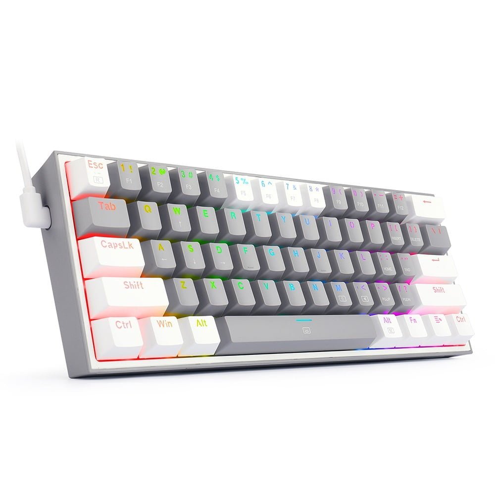 REDRAGON FIZZ RGB WIRED KEYBOARD RED SWITCH 61 KEYS WHITE/GREY K617-RGB WG thumbnail 2