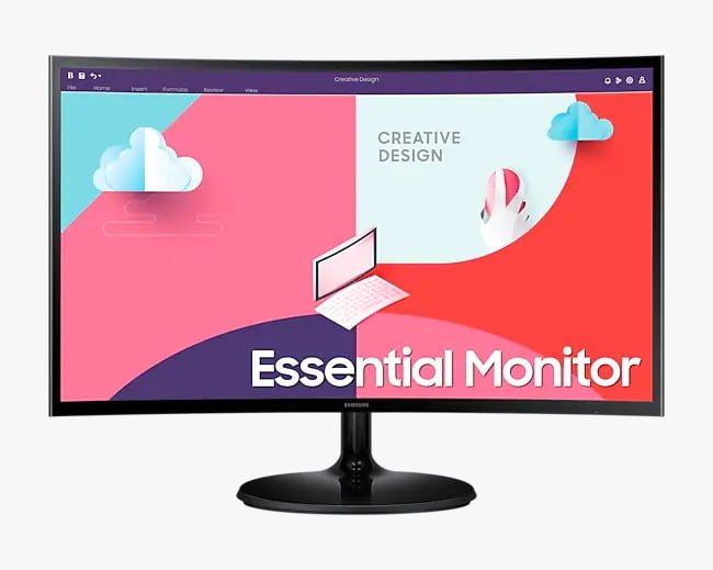 SAMSUNG ESSENTIAL CURVED MONITOR S3 24 INCH LS24C360EAMXUE thumbnail 2