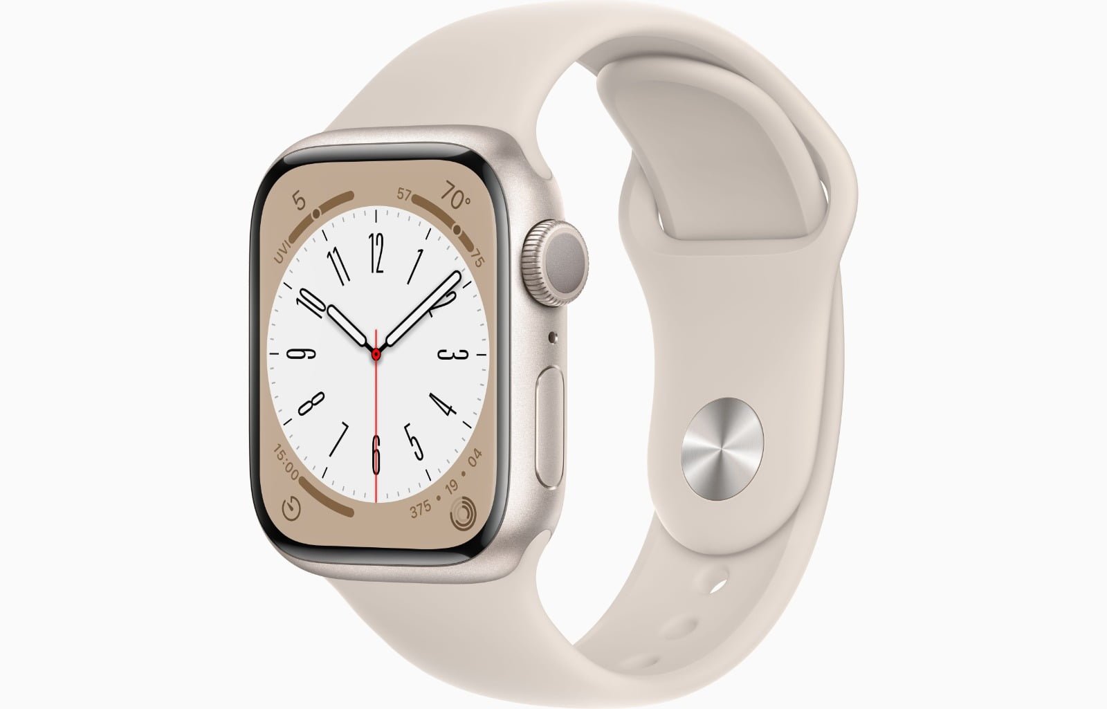 APPLE WATCH SERIES 8 GPS 41MM STARLIGHT ALUMINIUM CASE WITH STARLIGHT SPORT BAND thumbnail 2