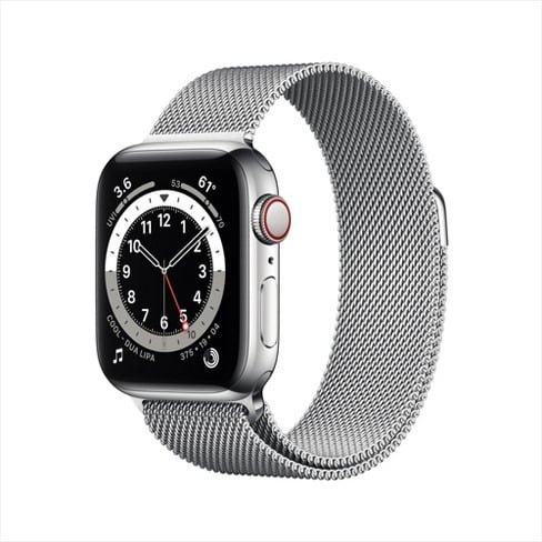APPLE WATCH SERIES 6 GPS + CELLULAR 40MM SILVER STAINLESS STEEL CASE SILVER MILANESE LOOP BAND M06U3 thumbnail 2
