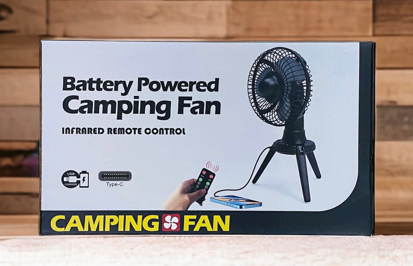 BATTERY POWERED CAMPING FAN WITH REMOTE CONTROL R19 thumbnail 2