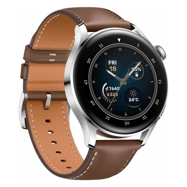 HUAWEI WATCH 3 STAINLESS STEEL WITH BROWN LEATHER STRAP GLL-AL05 thumbnail 2
