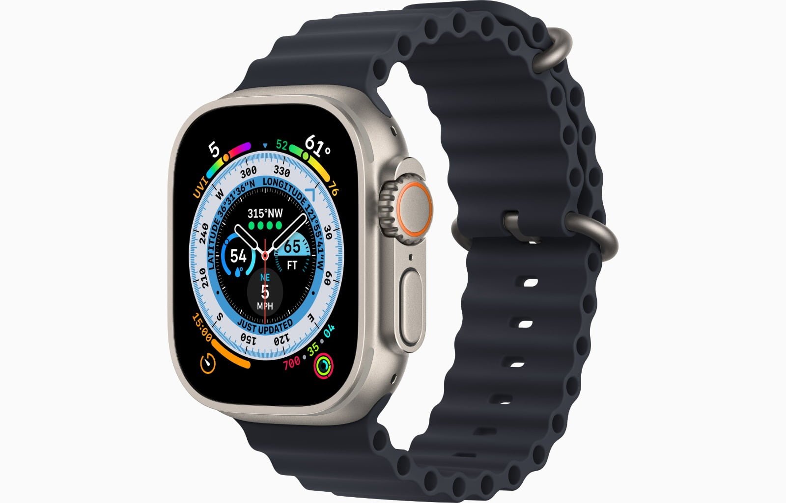 APPLE WATCH ULTRA 49MM TITANIUM CASE WITH MIDNIGHT OCEAN BAND thumbnail 2