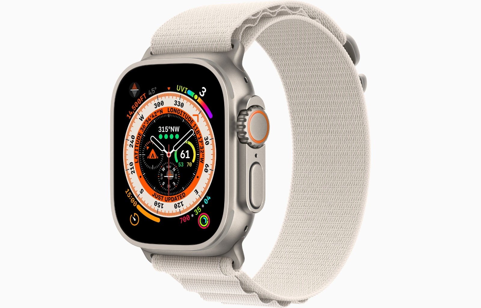 APPLE WATCH ULTRA 49MM TITANIUM CASE WITH STARLIGHT ALPINE LOOP thumbnail 2